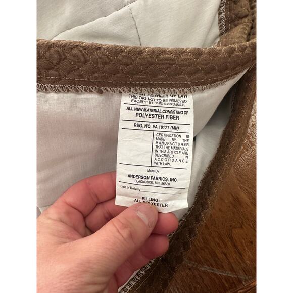 Anderson Fabrics H81in L51in Twin Brown tone bedspreads Diamond stitching custom - Picture 6 of 6